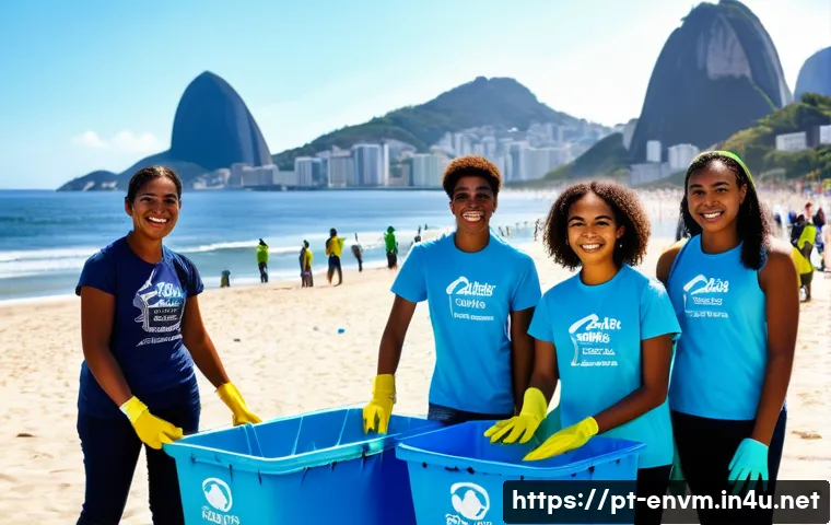 환경관리사 초보자를 위한 가이드 - **Prompt:** A group of diverse volunteers, including teenagers and adults, participates in a beach c...